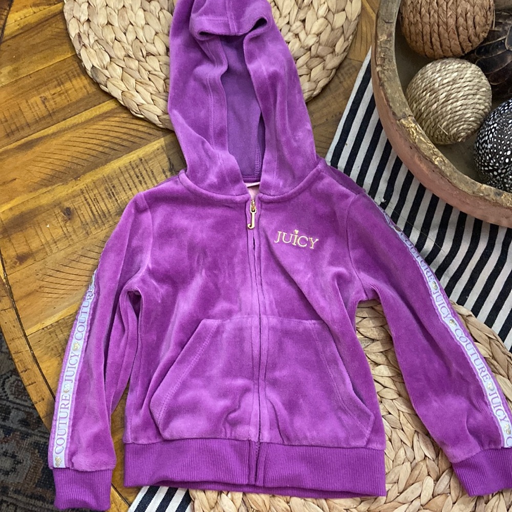 Juicy Couture Hoodie Zip Up Velour Size 2T